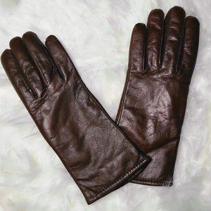 Small Dark Brown Leather Thinsulate Gloves